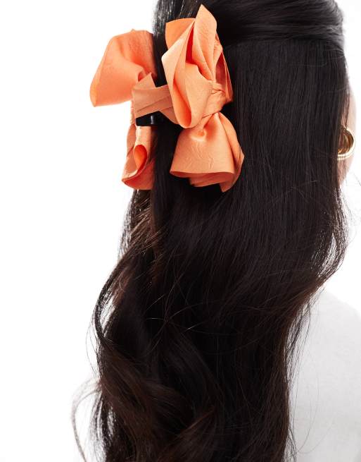 Easilocks X ASOS Exclusive Bow Hair Claw - Orange 
