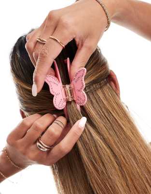 Easilocks X Asos Exclusive Butterfly Claw Clip - Pink In Pink