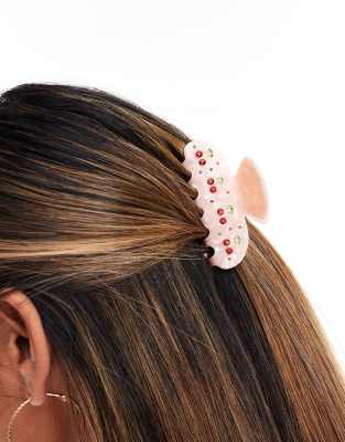 X ASOS Exclusive Cherry Claw Clip-Pink