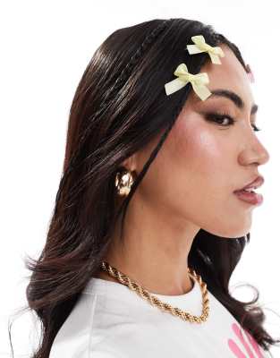 Easilocks x ASOS Exclusive Mini Hair Bows 8 Pack - Pink & yellow - view 1