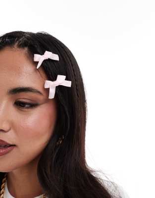 Easilocks X Asos Exclusive Mini Hair Bows 8 Pack - Pink & Yellow-multi In Multi