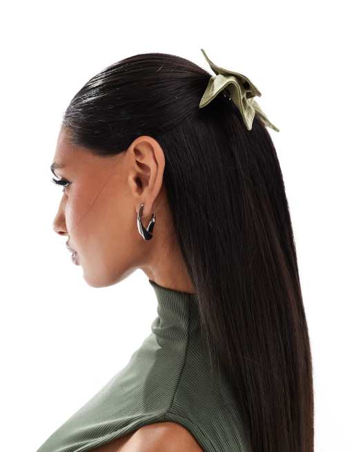 Easilocks x ASOS Exclusive - Oversized haarspeld met strik in kaki, 2 van 4