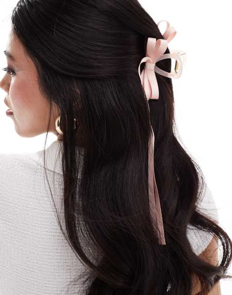 Easilocks X ASOS Exclusive Ribbon Hair Claw - Baby Pink - view 1