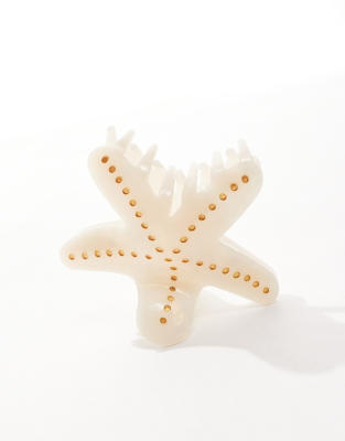 Easilocks X Asos Exclusive Starfish Claw Clip - Cream-white In White