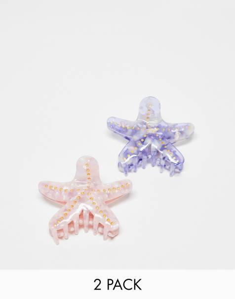 Easilocks X ASOS Exclusive Starfish Claw Clips 2 Pack - Pink & Purple - view 1