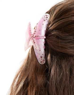 Easilocks x ASOS - Exclusives - Haarklem met zeester en siersteentjes in roze - view 1