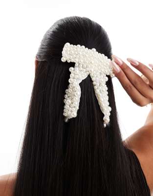 Easilocks x ASOS Exklusiv - Bridal - Braut-Haarspange mit Zierperlen-Weiß