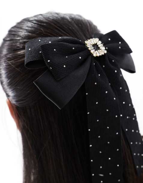 Easilocks X ASOS – Exklusiv – Haarschleife in Schwarz mit Strasssteinen - view 1