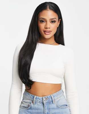 Easilocks X Kaz - Exklusiv - Seidig glattes Clip-in-Haarteil, 56 cm (24 Zoll) lang-Brünette