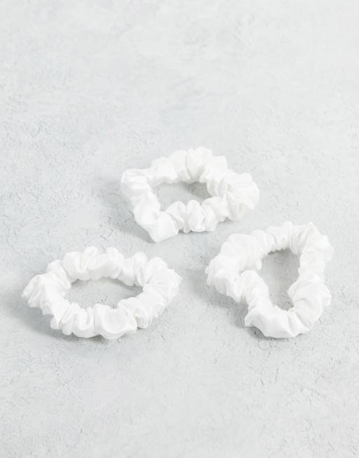 Easilocks – Zestaw 3 satynowych małych gumek do włosów w kolorze białym, 4 z 4