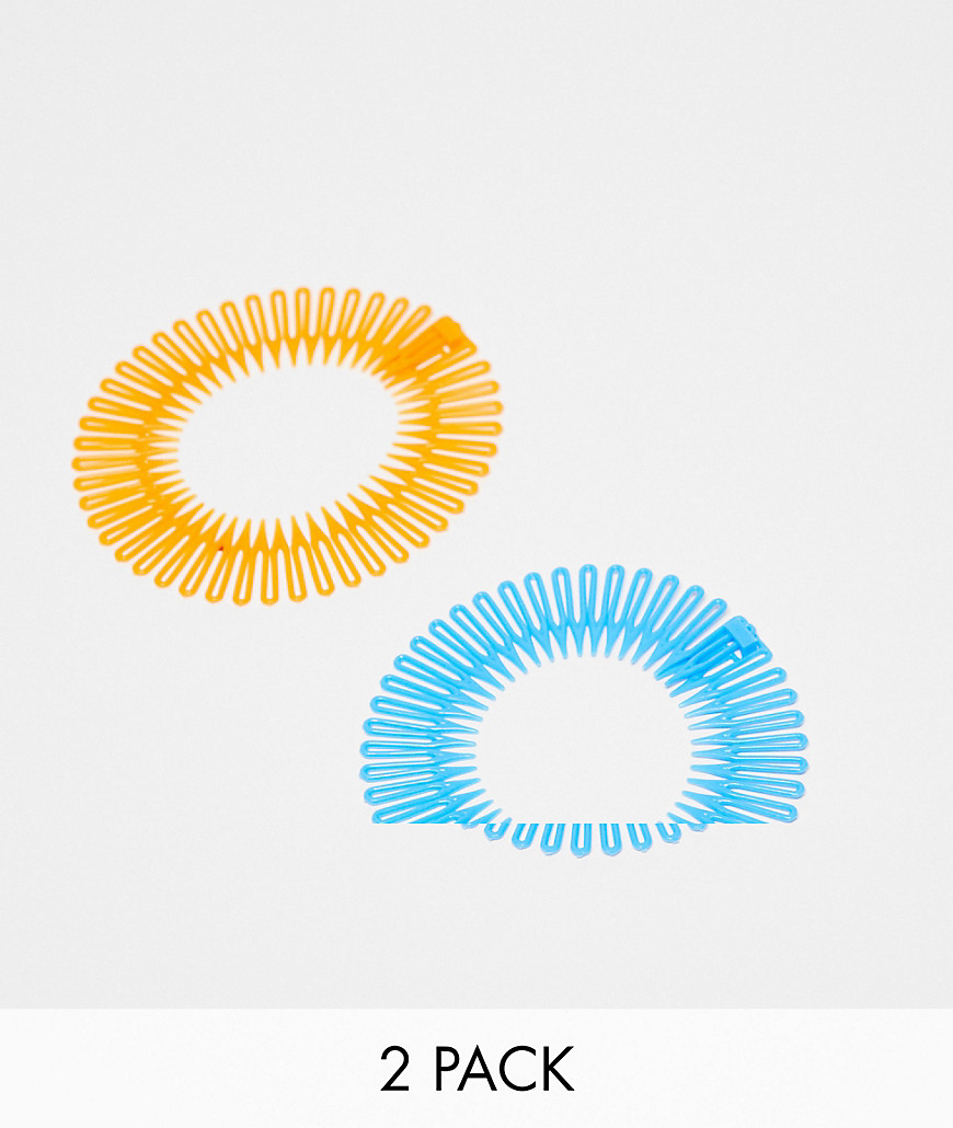 Easilocks Zig Zag Stretch Headband 2 Pack - Orange & Blue-Multi