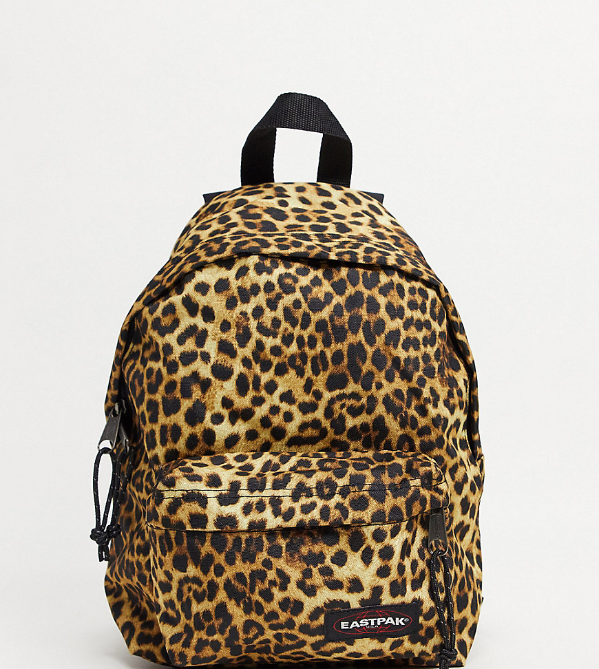 Eastpak Orbit Leopard print mini backpack in brown