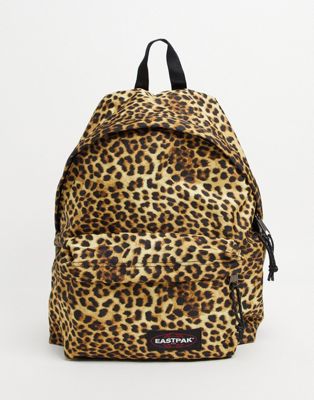 Eastpak Padded Pak'r Leopard print backpack in brown