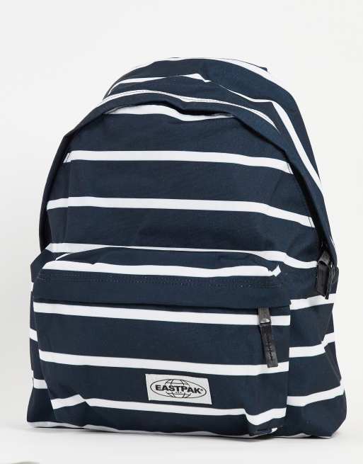 gezagvoerder hart Mooie jurk Eastpak - Pak-r - Sac à dos rembourré rayé - Noir et blanc | ASOS