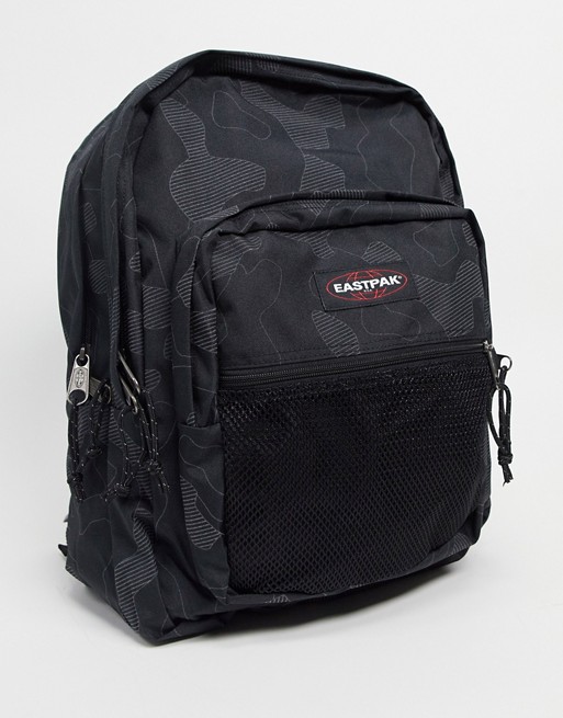 Eastpak pinnacle backpack in black reflective camo