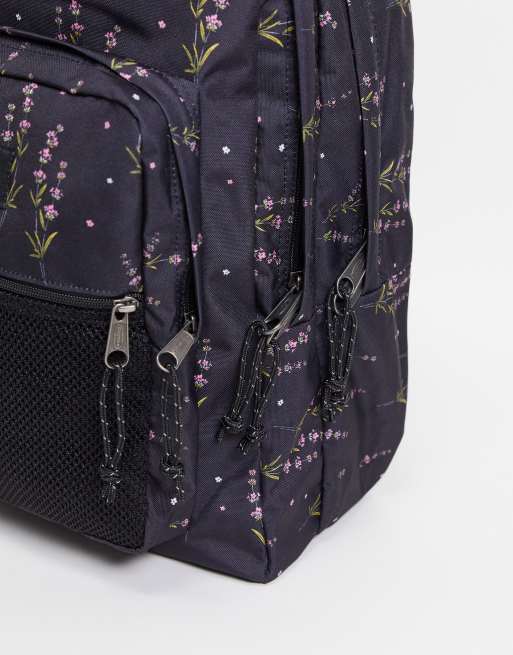 Eastpak - Pinnacle - Zaino nero con stampa a fiori selvatici