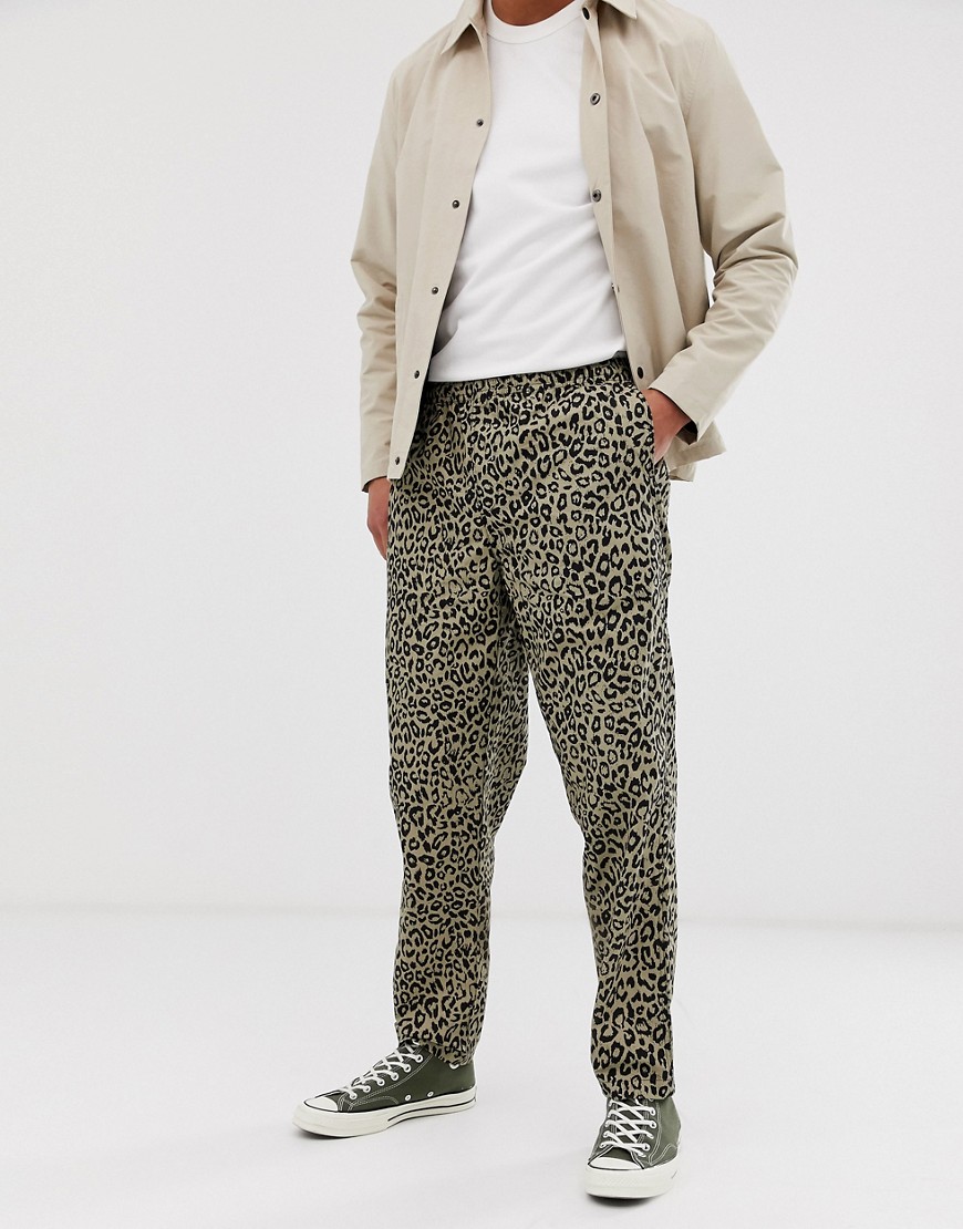 Easy bukser i leopardprint fra Obey-Multifarvet