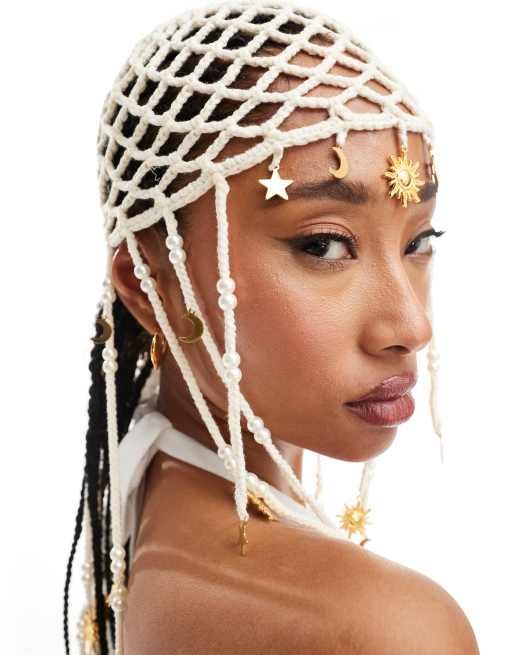 Easy Tiger crochet tassled bonnet in white, 2 of 4
