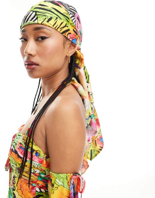 Easy Tiger printed headscarf in multi