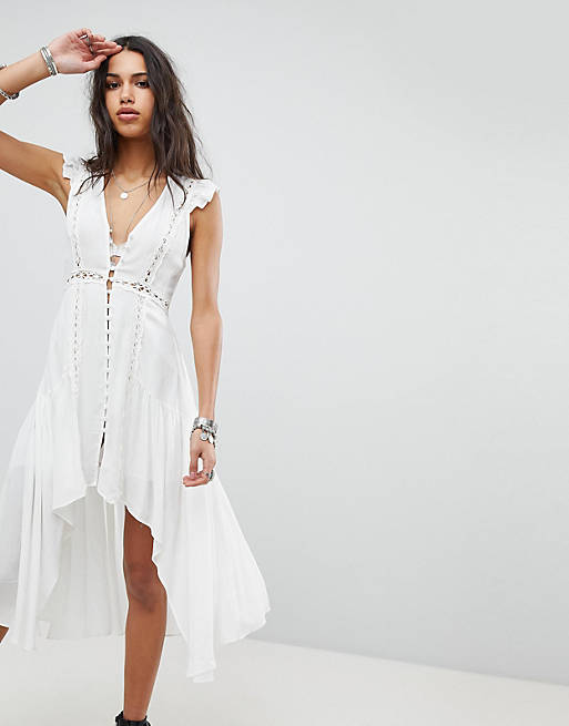 ebonie n ivory Button Up Tea Dress With Asymmetric Hem | ASOS