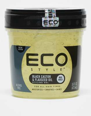 Eco Style Black Castor & Flax Seed Oil 473ml-No colour