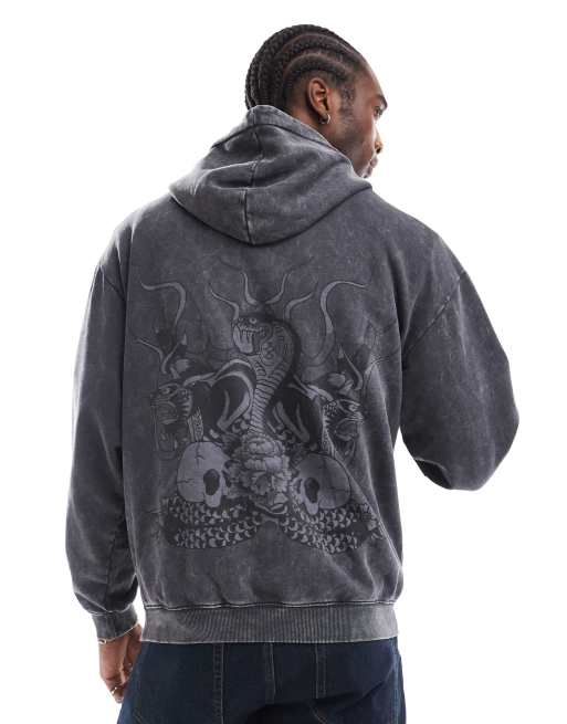 Black acid wash hoodie best sale