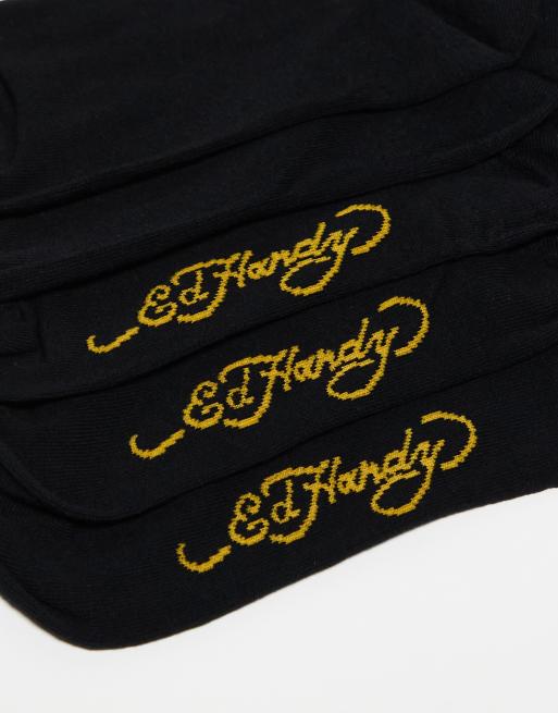 Ed Hardy – Arola – 5er-Pack Crew-Socken mit Tattoo-Grafik in Schwarz, 4 von 4