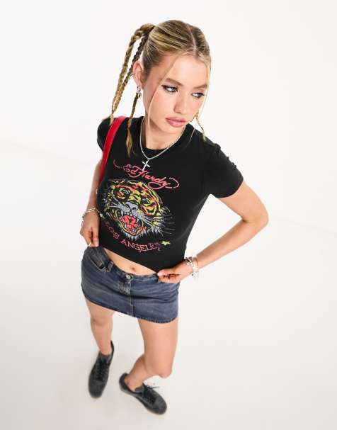 Ed Hardy baby tee with tiger logo graphic - view 1