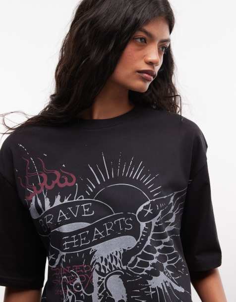Ed Hardy - Brave Hearts Stay True - T-shirt décontracté - Noir - view 1