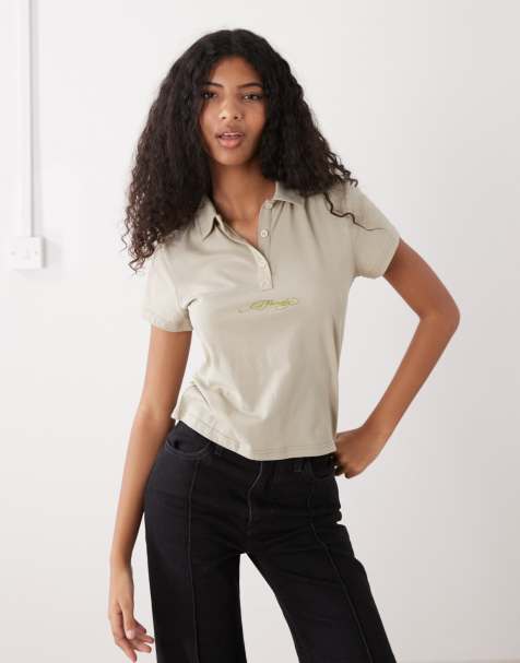 Ed Hardy broken hearts mini polo shirt in khaki co-ord - view 1