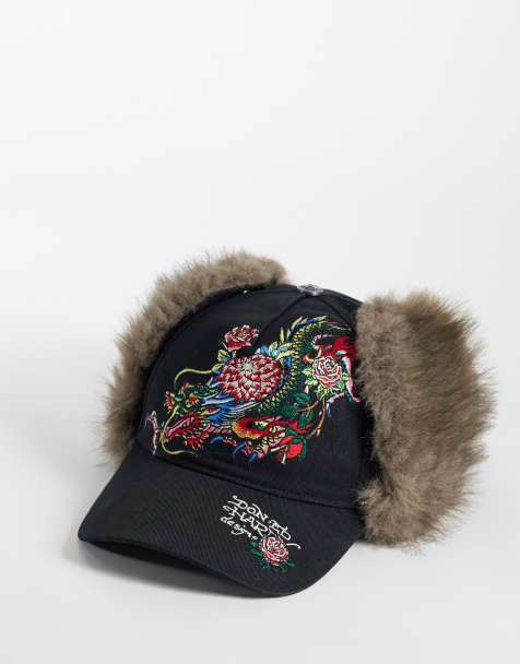 Ed Hardy crawling dragon trucker hat in black - view 1