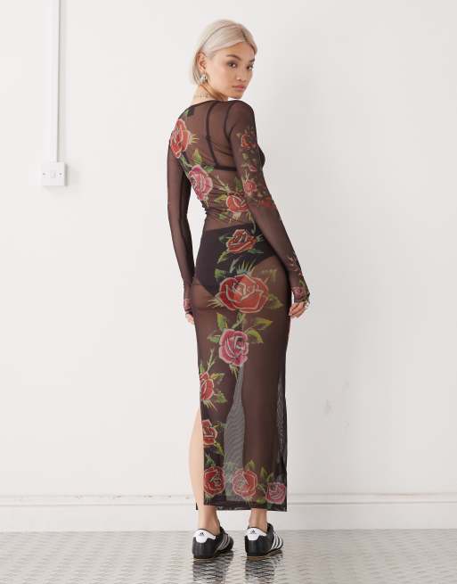 Ed Hardy death before dishonor dress in red | ASOS