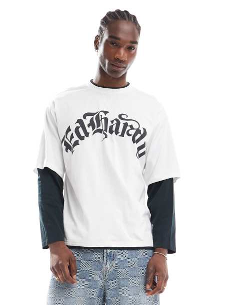 Ed Hardy double sleeve gothic logo skater t-shirt - view 1