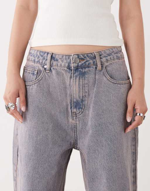 Ed Hardy dragon and sword relaxed denim trousers jeans in purple, 5 of 5