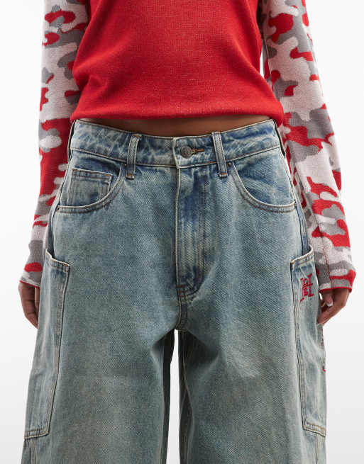 Ed Hardy dragon balloon leg jean in mid blue , 4 of 5