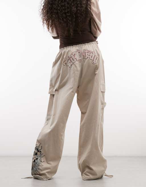 Ed Hardy exploding skull cargo trouser in grey, 5 of 5
