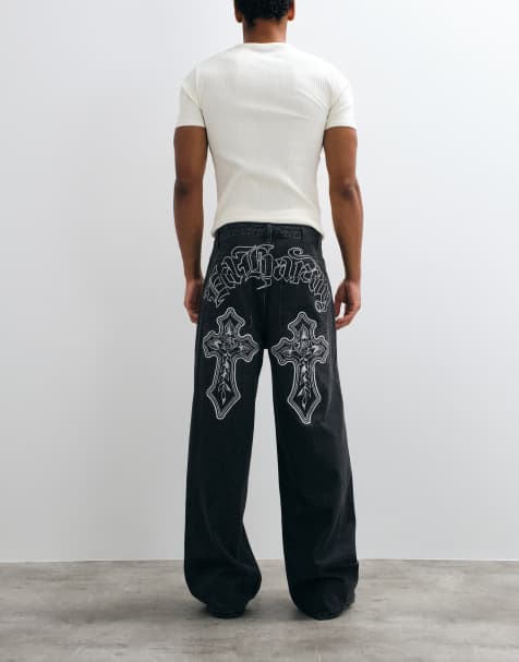 Ed Hardy Gothic-Kontrast-xxtra-Jeans in verwaschenem Schwarz - view 1