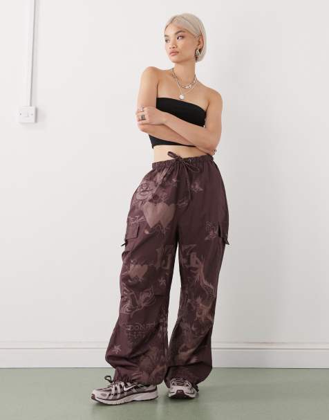 Ed Hardy graphic shell cargos in plum