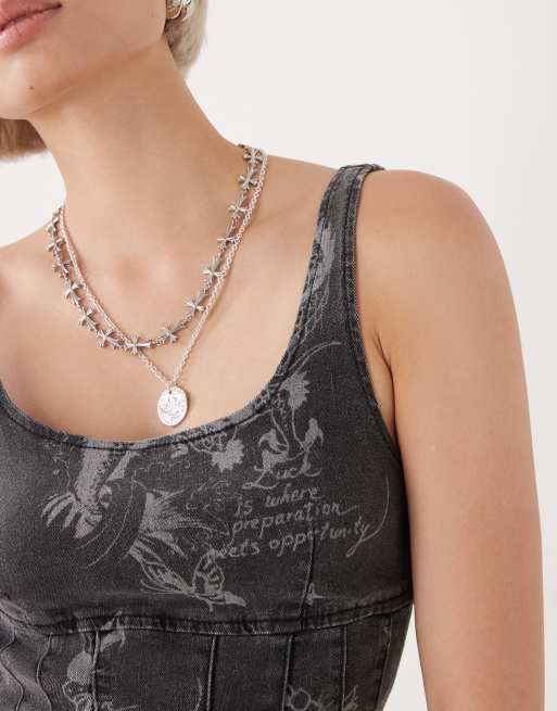 Ed Hardy love print corset top in black co-ord, 2 of 4
