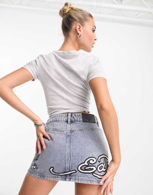 Monogram Denim Mini Wrap Skirt - Ready to Wear