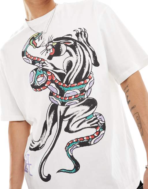 Ed Hardy oversized t shirt with panther graphic ASOS