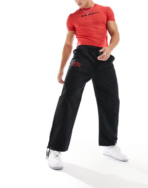 Ed Hardy - Pantalon technique décontracté à broderie - Noir