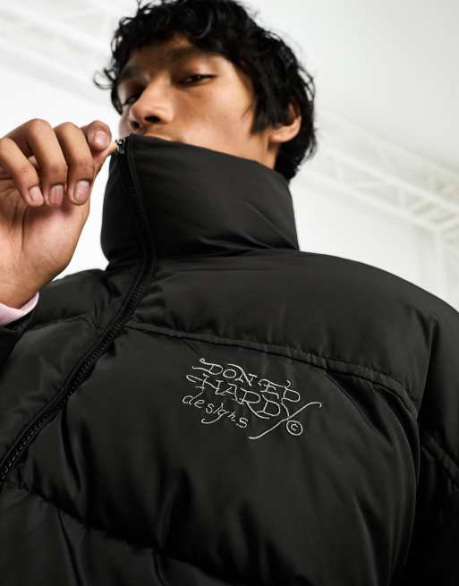 Ed Hardy puffer jacket in soft touch with embroidered logo back | ASOS