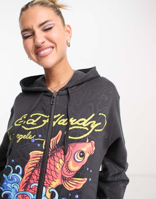 Ed hardy 2025 zip up hoodie