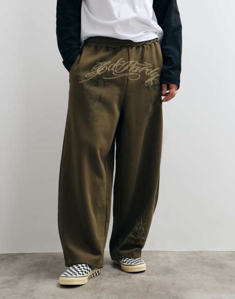 Ed Hardy shadow graphic ballongjoggerset i khaki - view 1