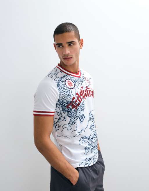 Ed Hardy soaring dragon unisex jersey in white, 4 of 5
