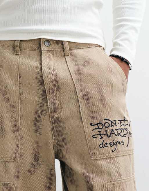 Ed Hardy spodnie z płótna w kolorze brązowym, 5 z 5