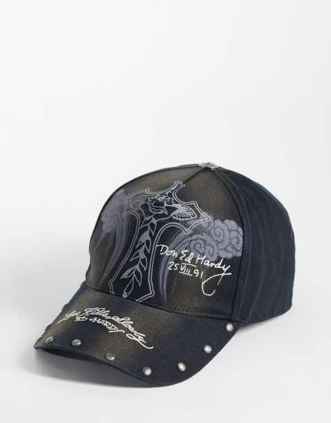 Ed Hardy storming rose trucker cap in black - view 1