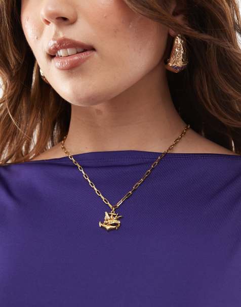 Ed Hardy swallow and anchor chunky chain necklace - view 1