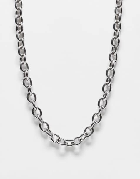 Ed Hardy T bar cunky cable chain necklace in silver - view 1